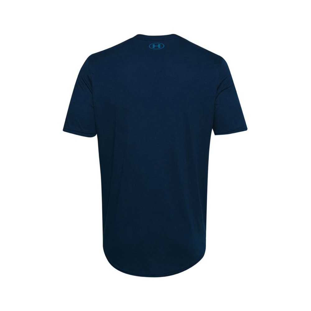 🌿Sale🌿 Under Armour T-Shirt Rock Cotton Blue Men's Size XXL 1357191 408 - Picture 2 of 5